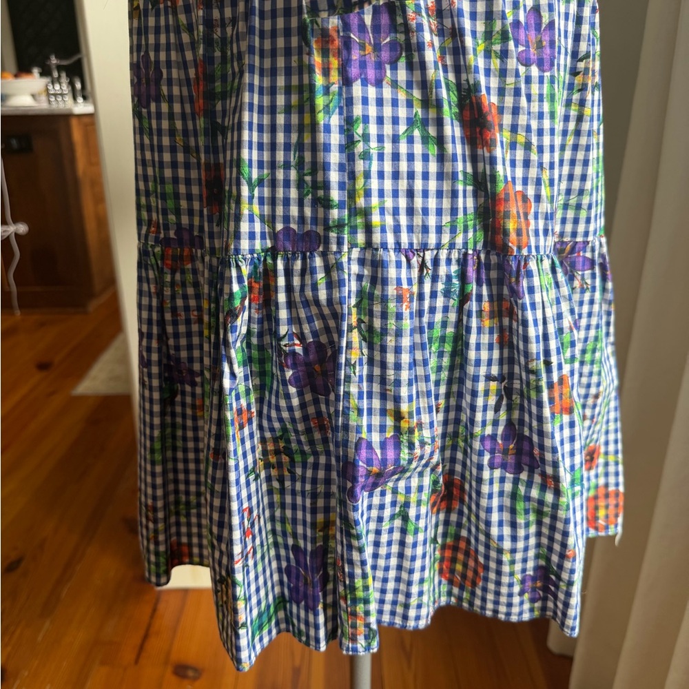 Romeo & Juliet Couture Blue Checkered Floral Dress - Picture 8 of 9